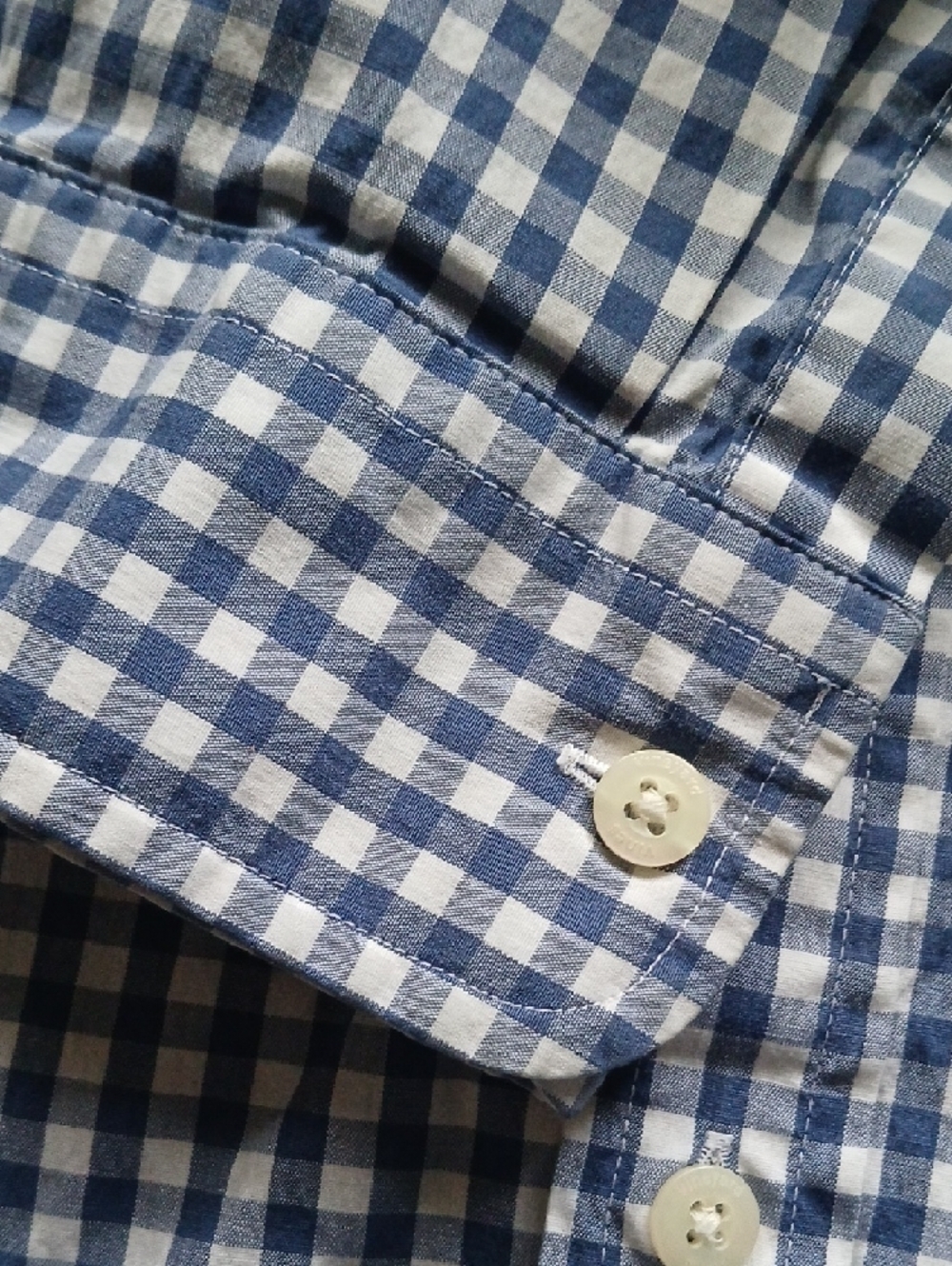 Men's Vineyard Vines Blue and White Gingham Button-Down Shirt 2XL - Picture 9 of 9